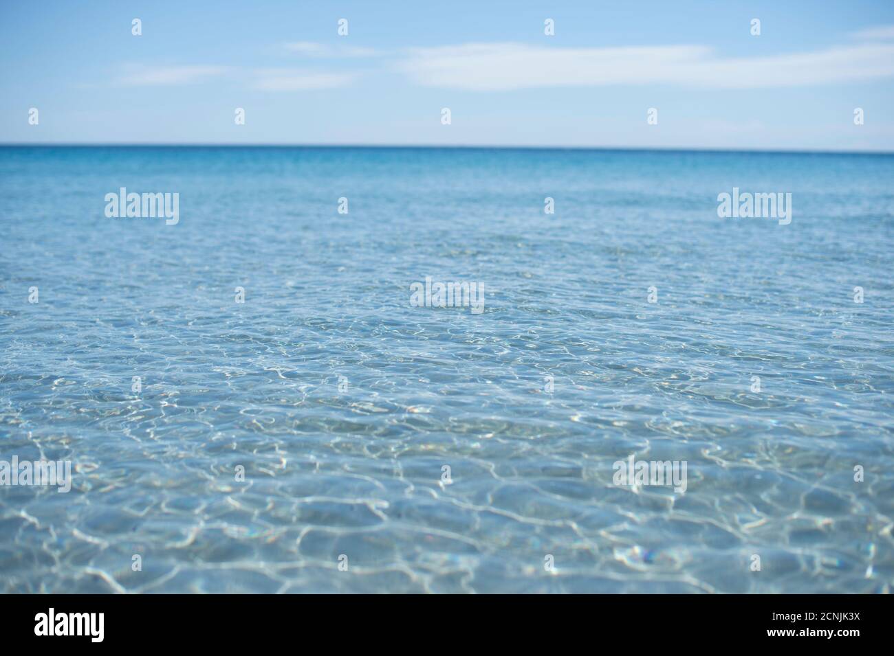 Ibiza, Playa d`en Bossa, Balearic Islands, sea, vastness, horizon, light reflections Stock Photo